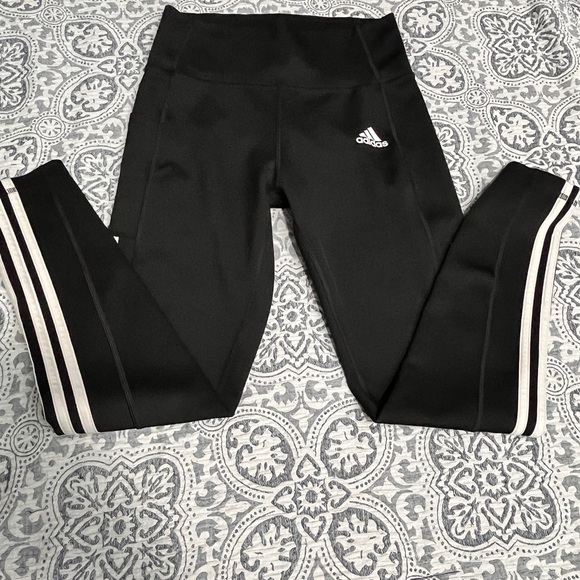 Adidas Aero Ready 7/8 3-Stripe Active Black High Waist Leggings size Small - Picture 5 of 14